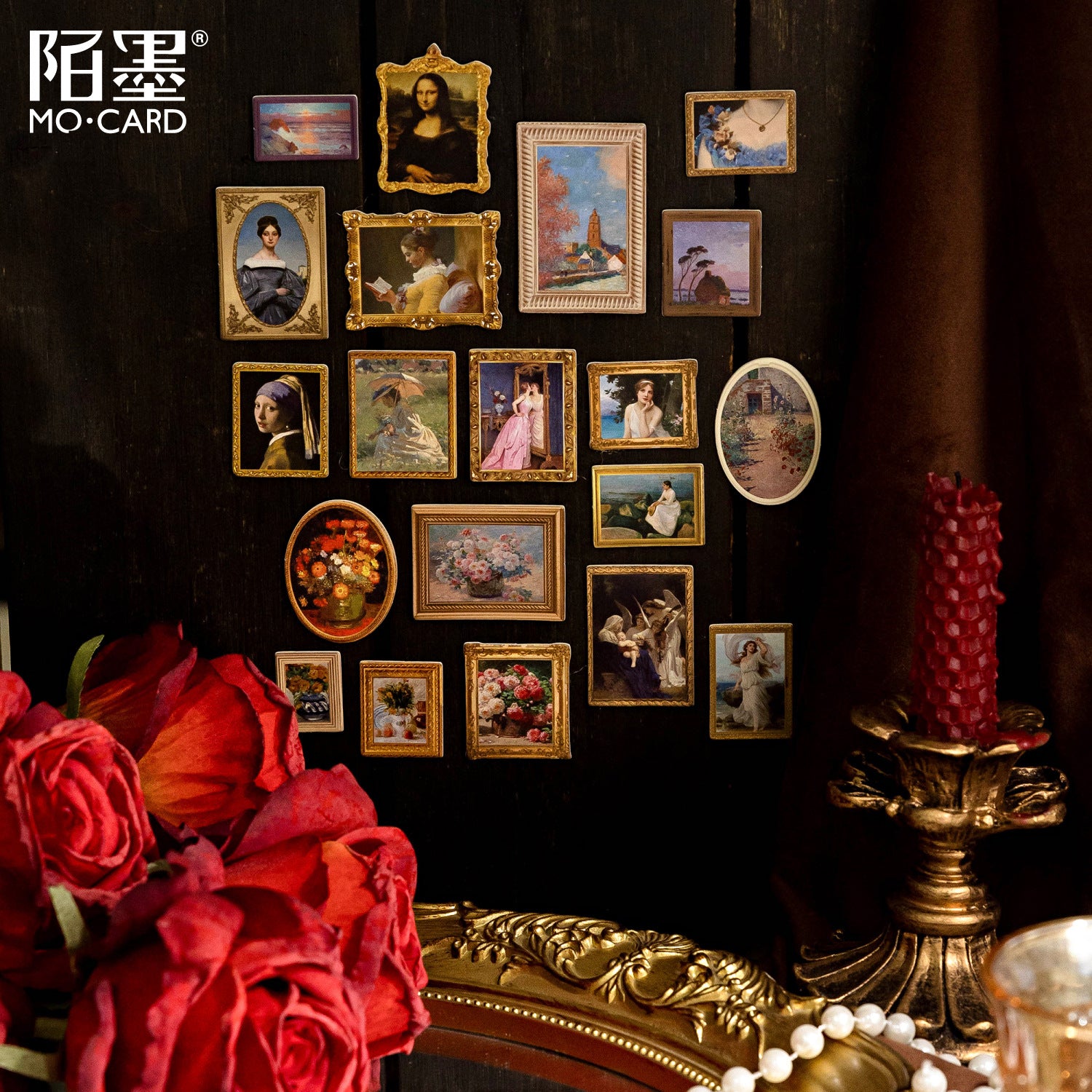 0320 Famous Paintings Museum Series cardstock Sticker -2Pcs each pack