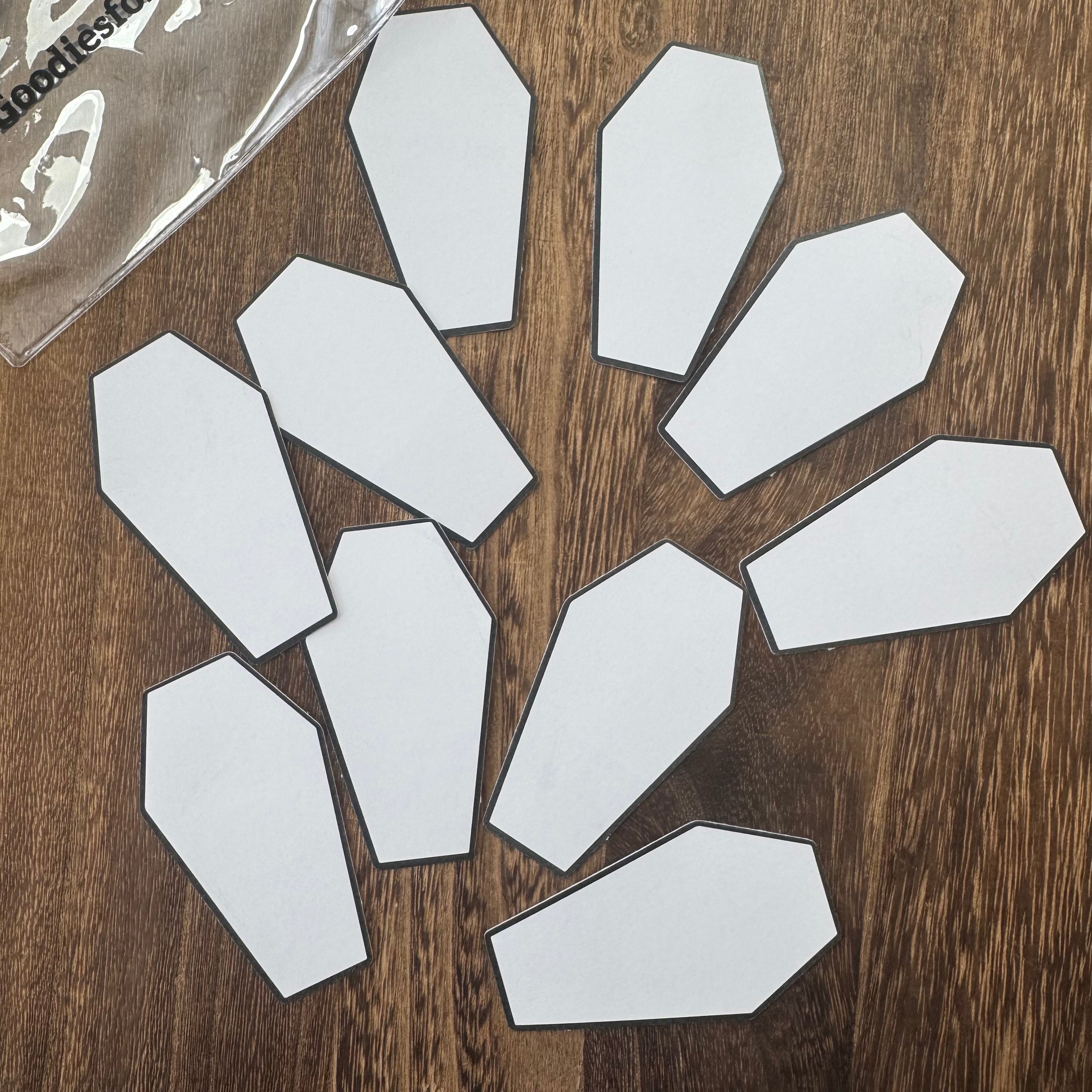 Coffin shaped card 1 pack 10 pcs 4cm*7.2cm