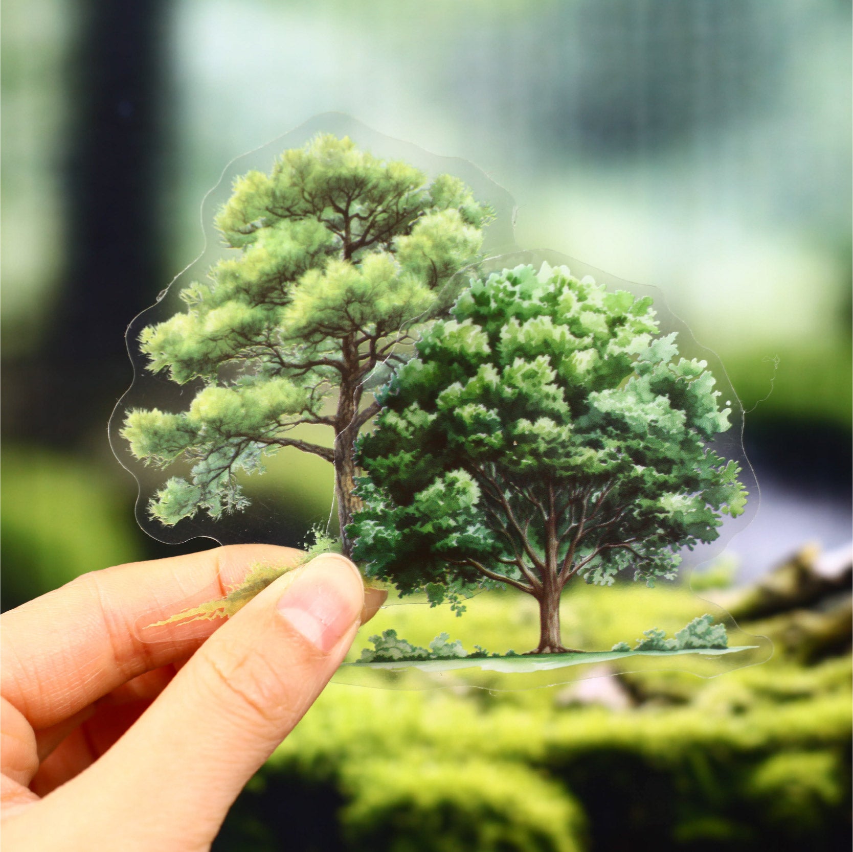 Tree PET sticker -15Pcs each pack