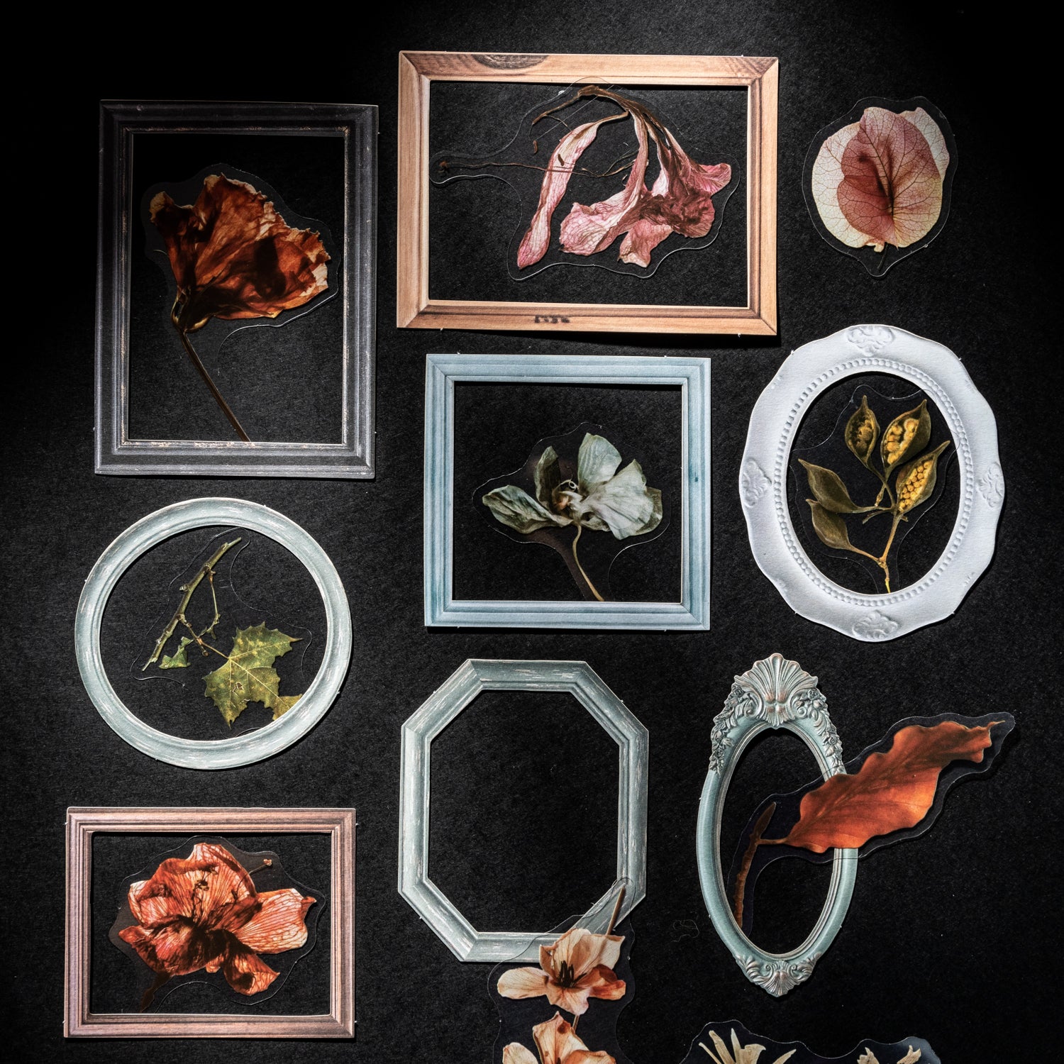 1115 Picture frames and dried flowers sticker -20Pcs each pack