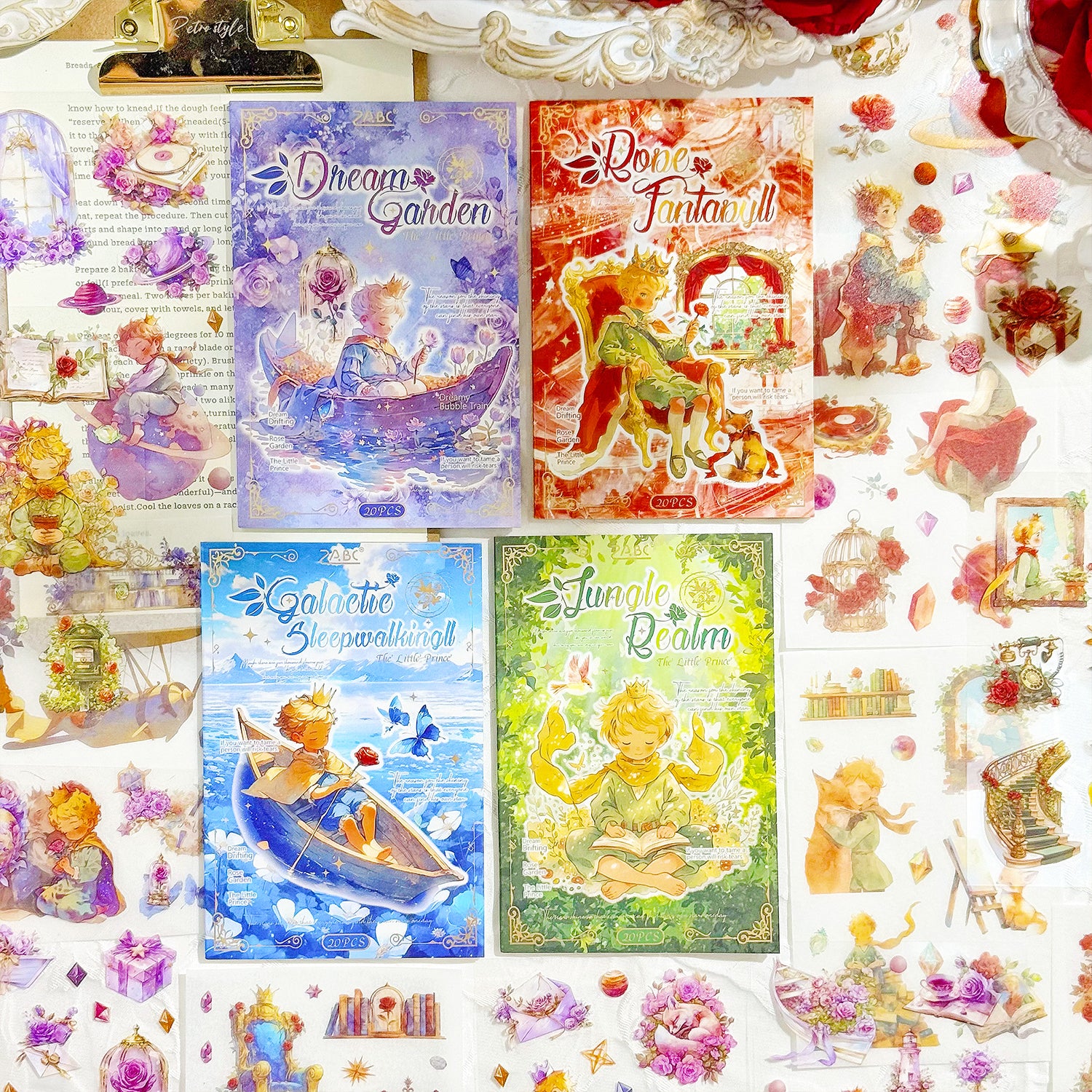 0925 Little prince PET & Washi sticker book -20Pcs each pack