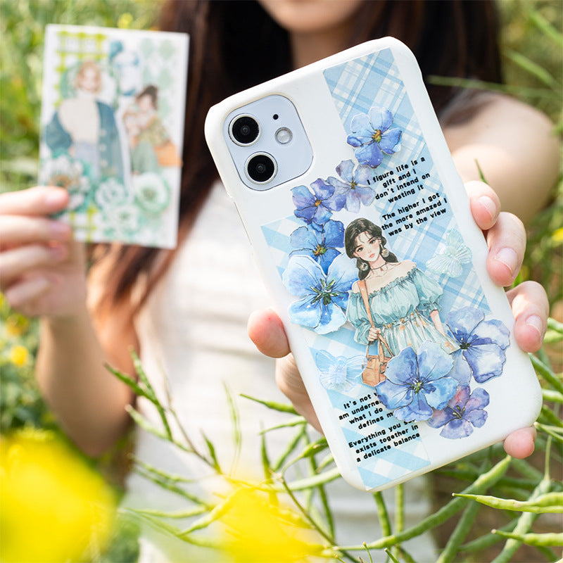 0422 Flower falling girl heart Series Sticker -20Pcs each pack