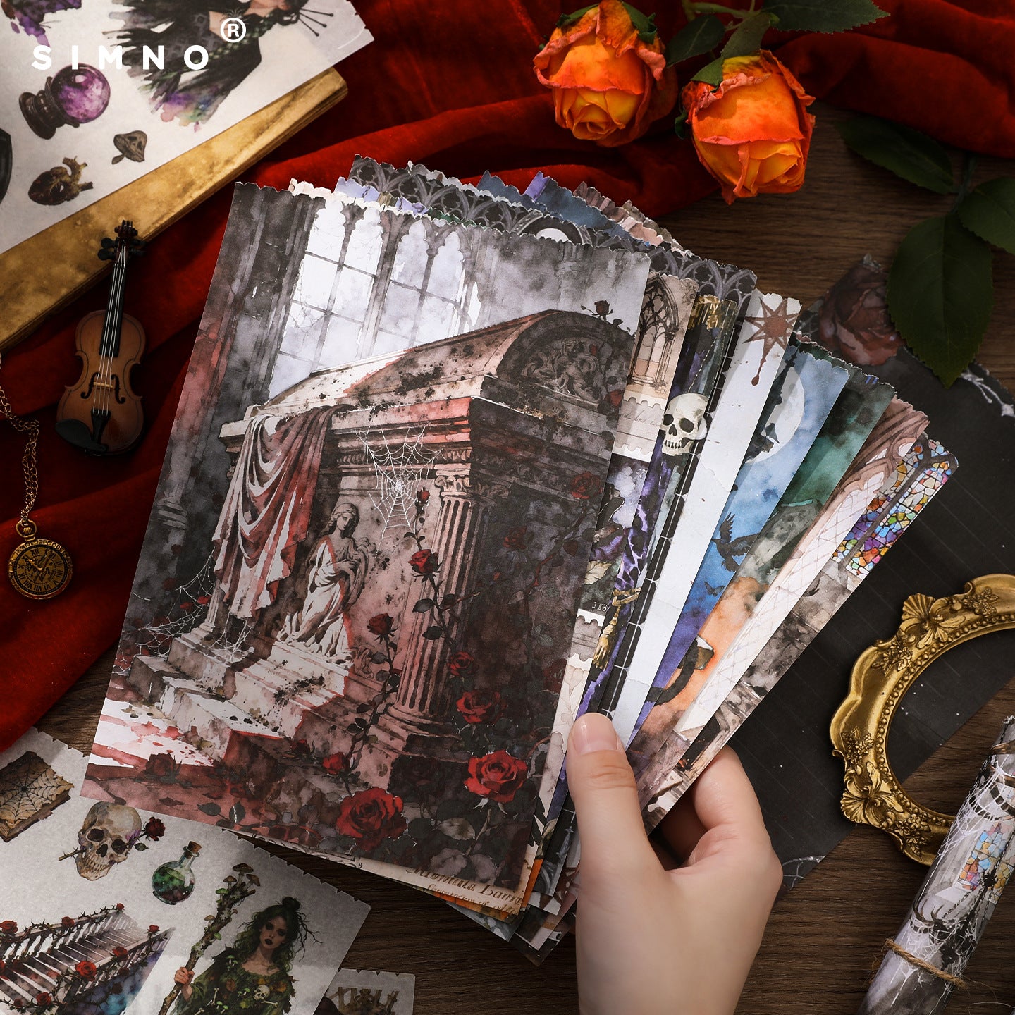 Gothic Diary Sticker Book (PET & Paper) -50Pcs each pack