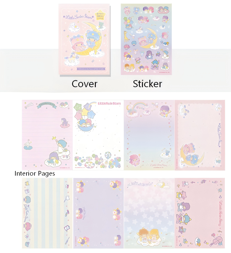 Little Twin Stars Sticky Note Pad -128Pcs each pack