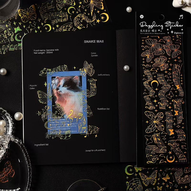 0524 Moon and Stars PET Sticker -3Pcs each pack