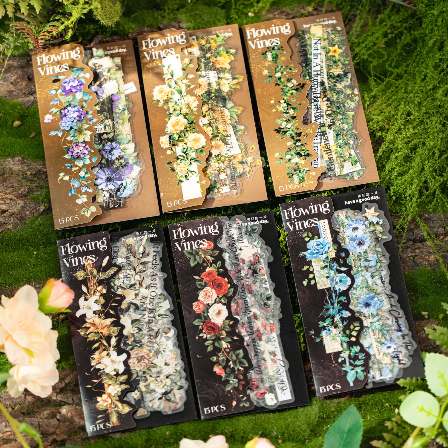 Flowering Vines PET sticker -15Pcs each pack