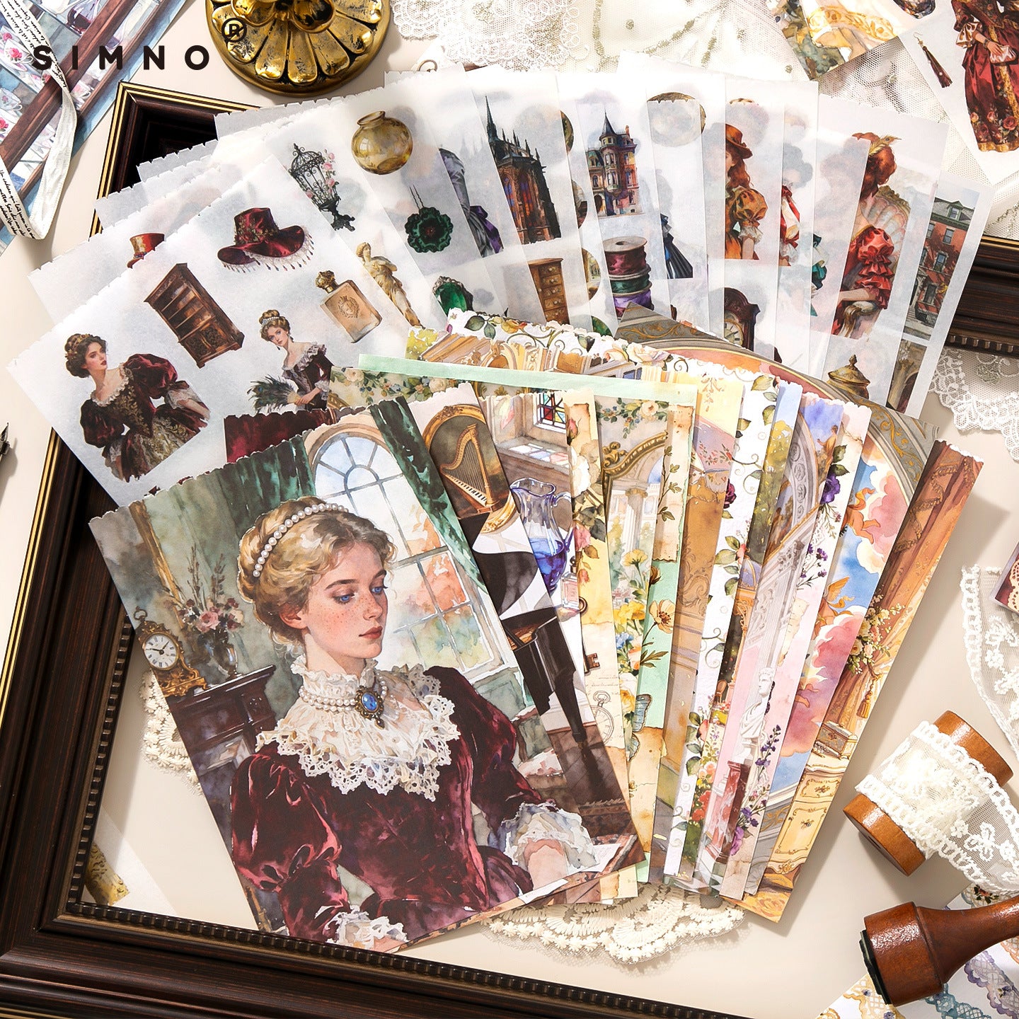 Victorian Manor Sticker Book (Washi & Paper) -50Pcs each pack