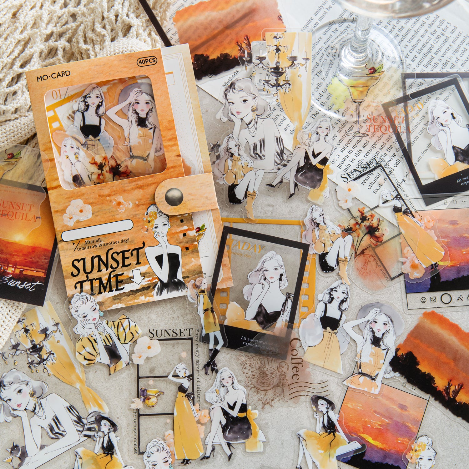 0724 Girl PET sticker -40Pcs each pack