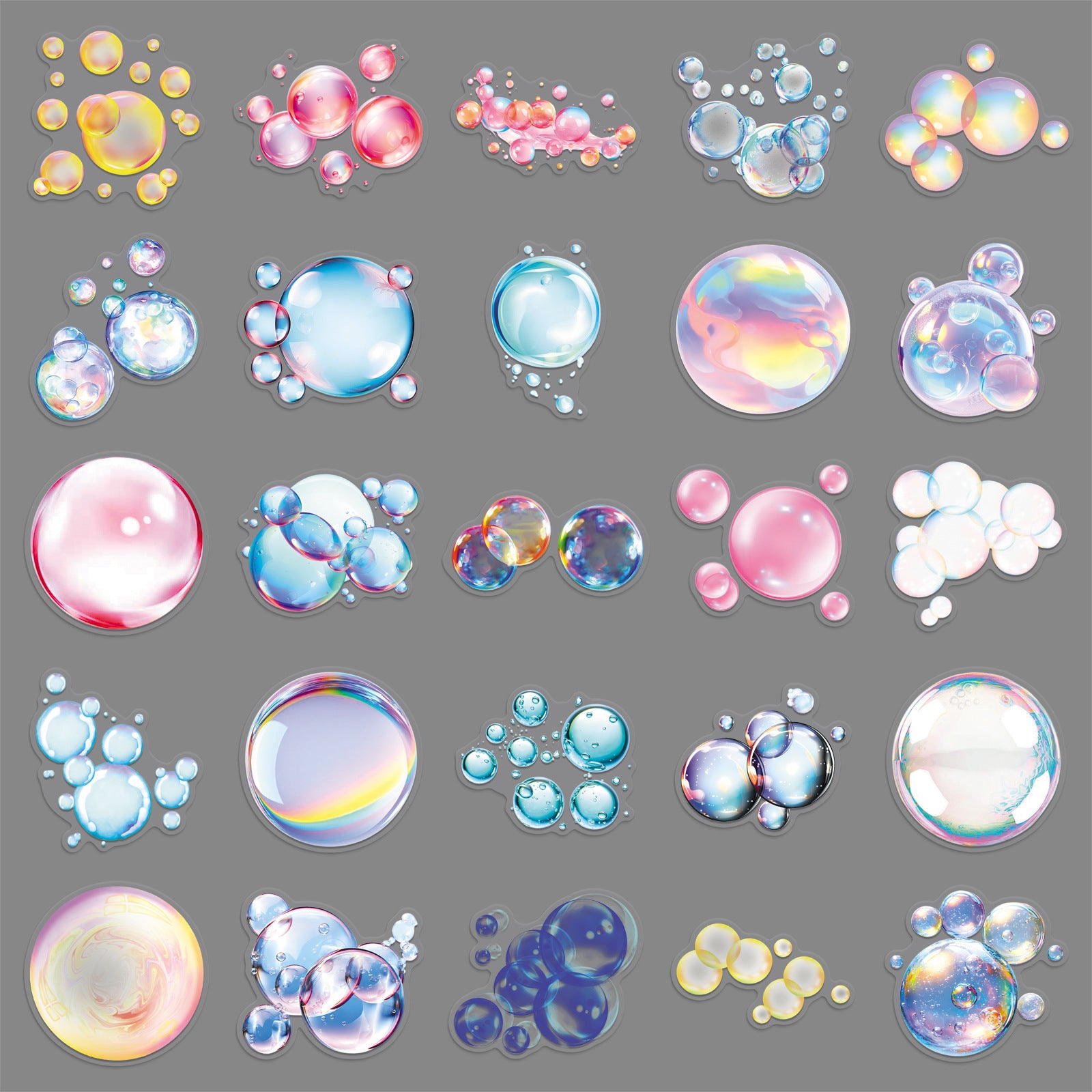 50 Colorful bubble PET Sticker