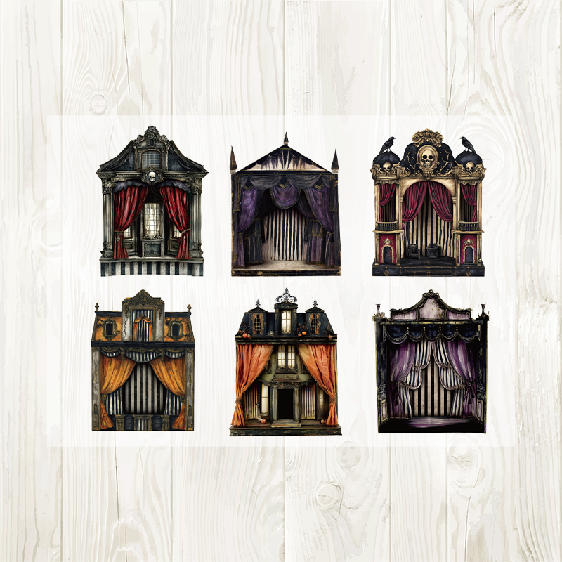 A4 Halloween House matte PET pre-cut large sticker 1 pack 2 sheets
