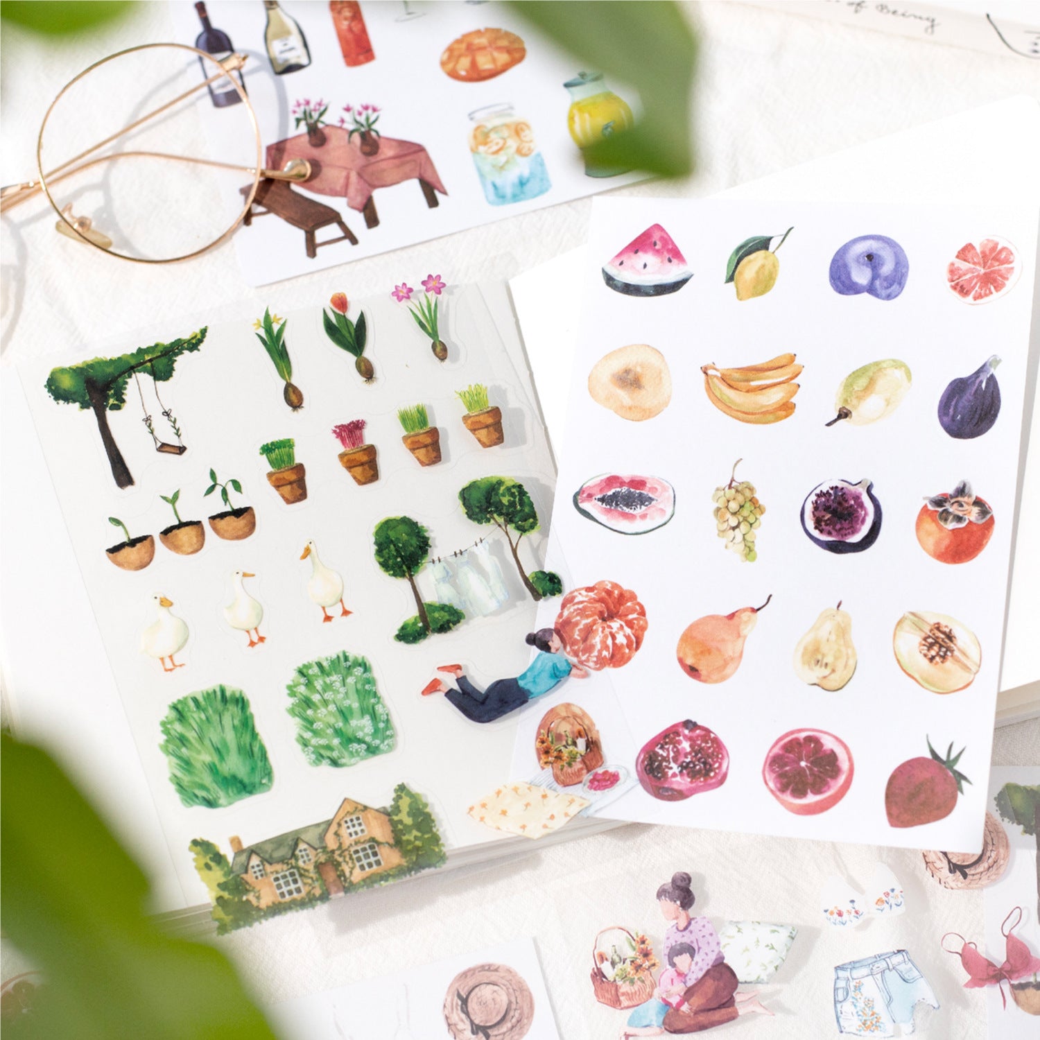 0506 Comfortable life PET & Washi Stickers -10Pcs each pack