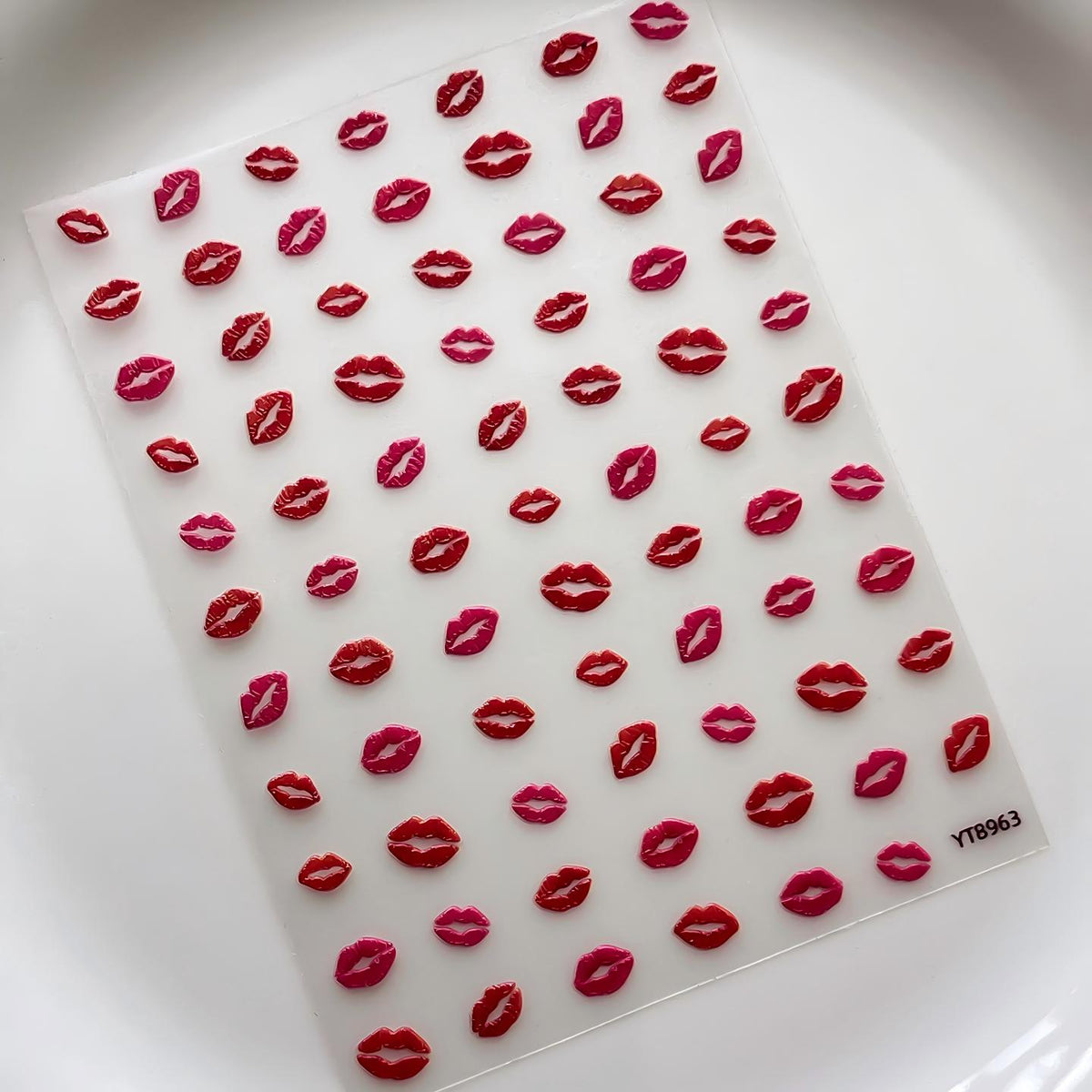 Red Lip Prints sheet angled