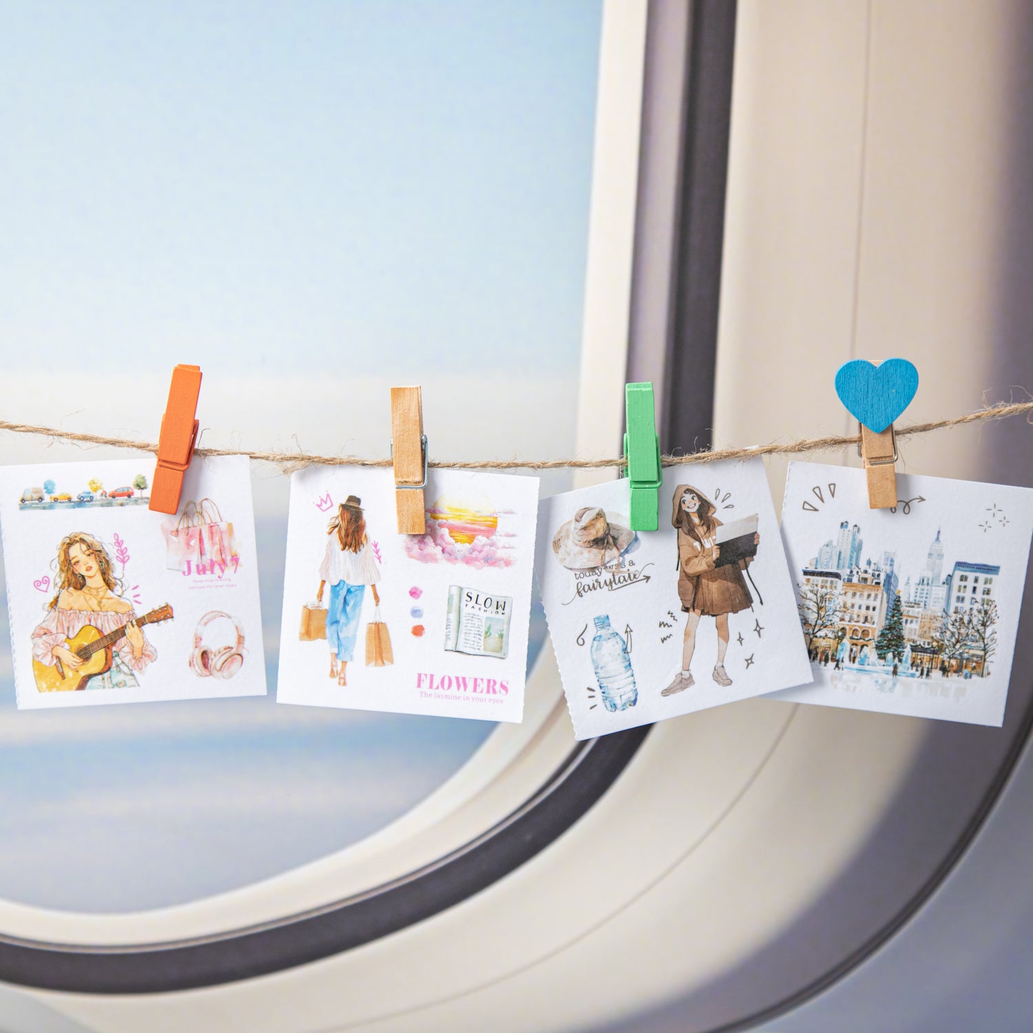 0503 Traveling Picture Book Washi Stickers -10Pcs each pack