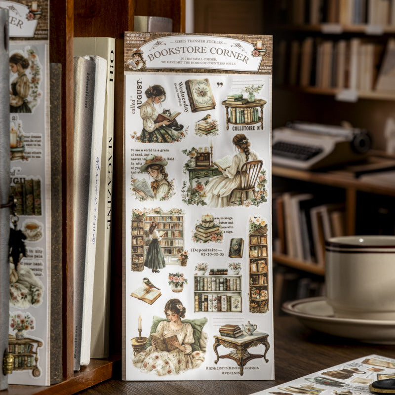 0506 Corner of the bookstore PVC Transfer Stickers -2Pcs each pack