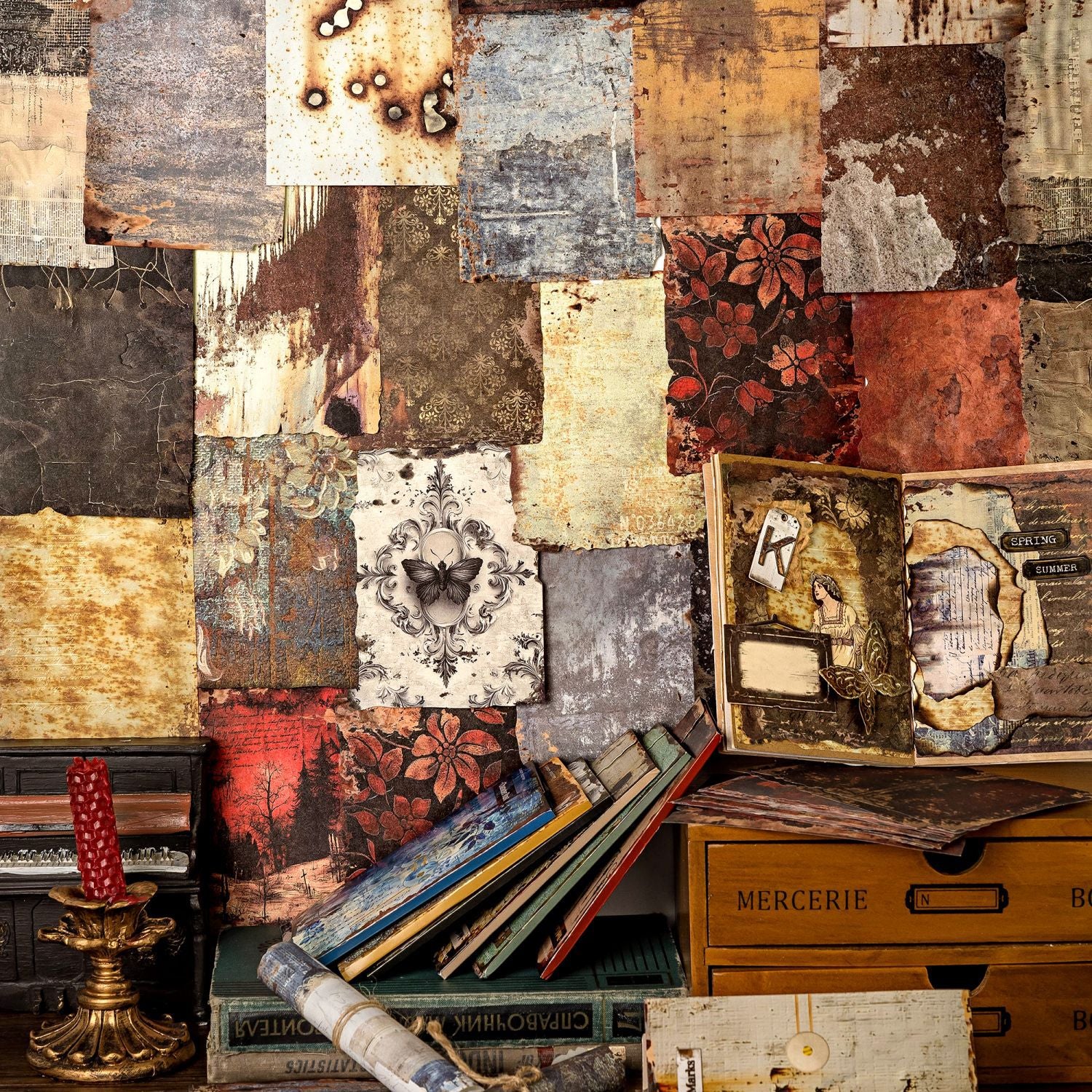 0320 Mottled Rust Shadow Series Paper -30Pcs each pack