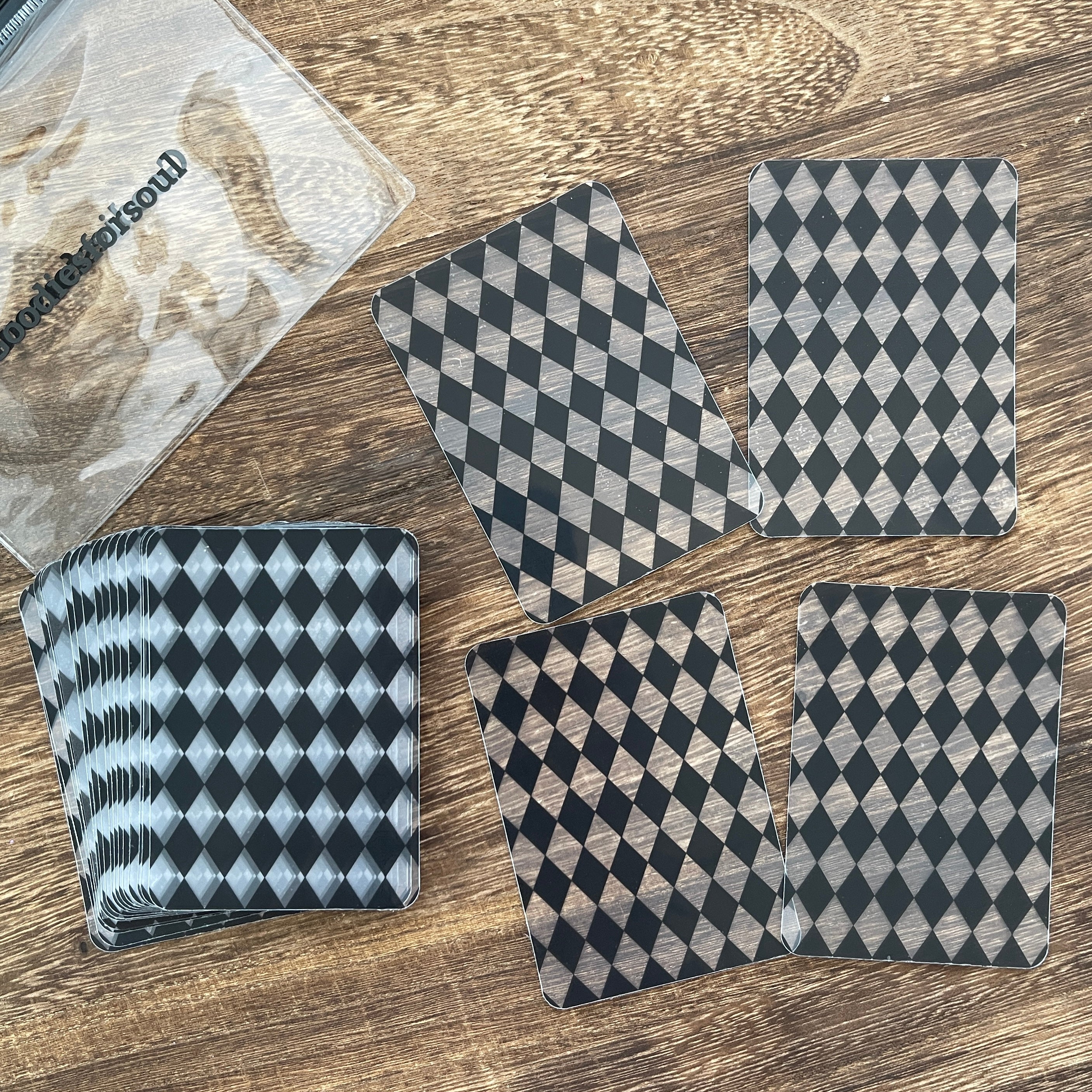 Black Harlequin pattern Clear ATC card 20 pcs 1 pack *Both sides have protective film