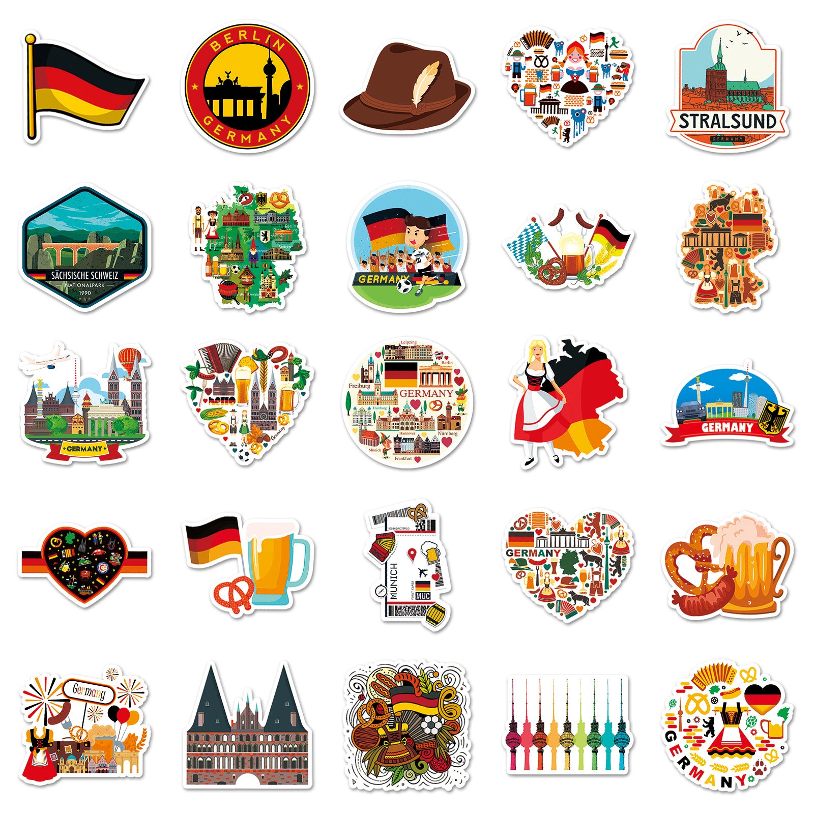 0617 50 Germany Stickers solid with white border
