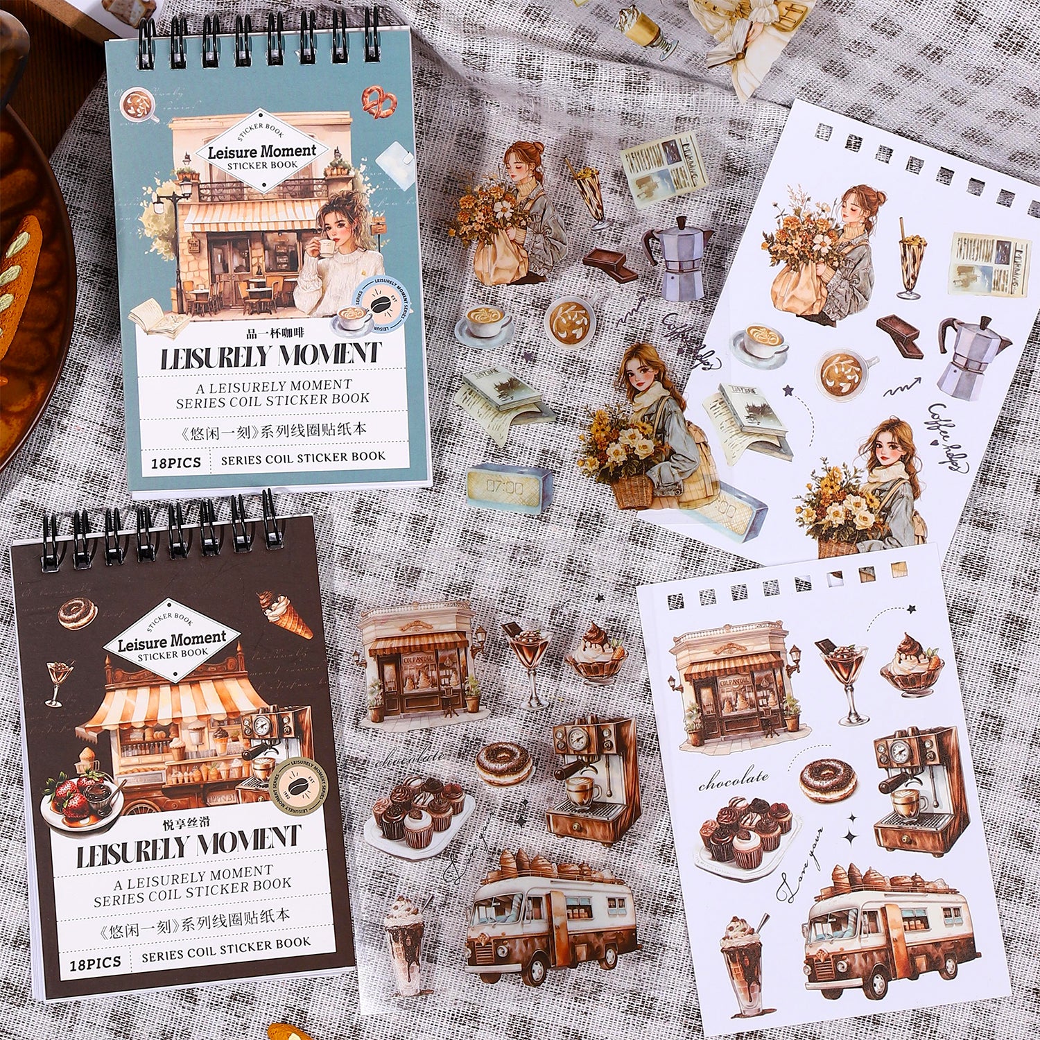 0322 Leisure moment Series Sticker book -18Pcs each pack