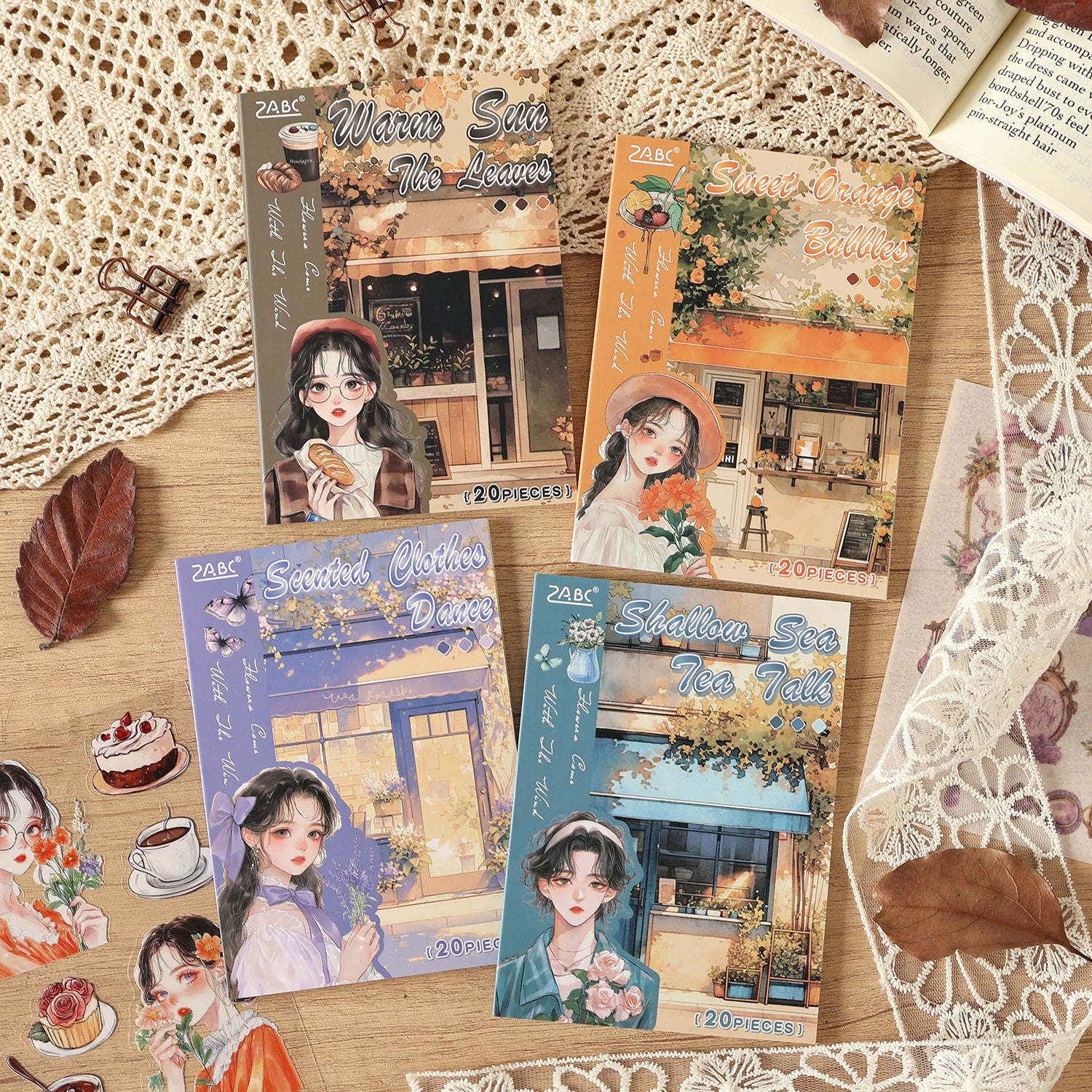 0726 Character PET & Washi pre-cut Sticker Book -20Pcs each pack