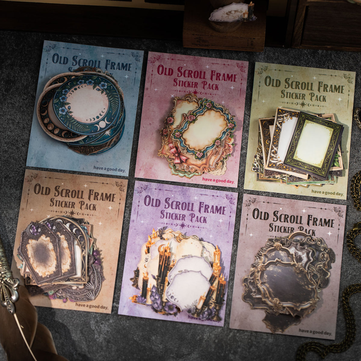 Secret Frames Solid Stickers -30Pcs each pack