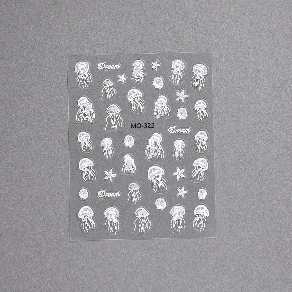 M309- Jellyfish Mini Embossed sticker 1 Pcs