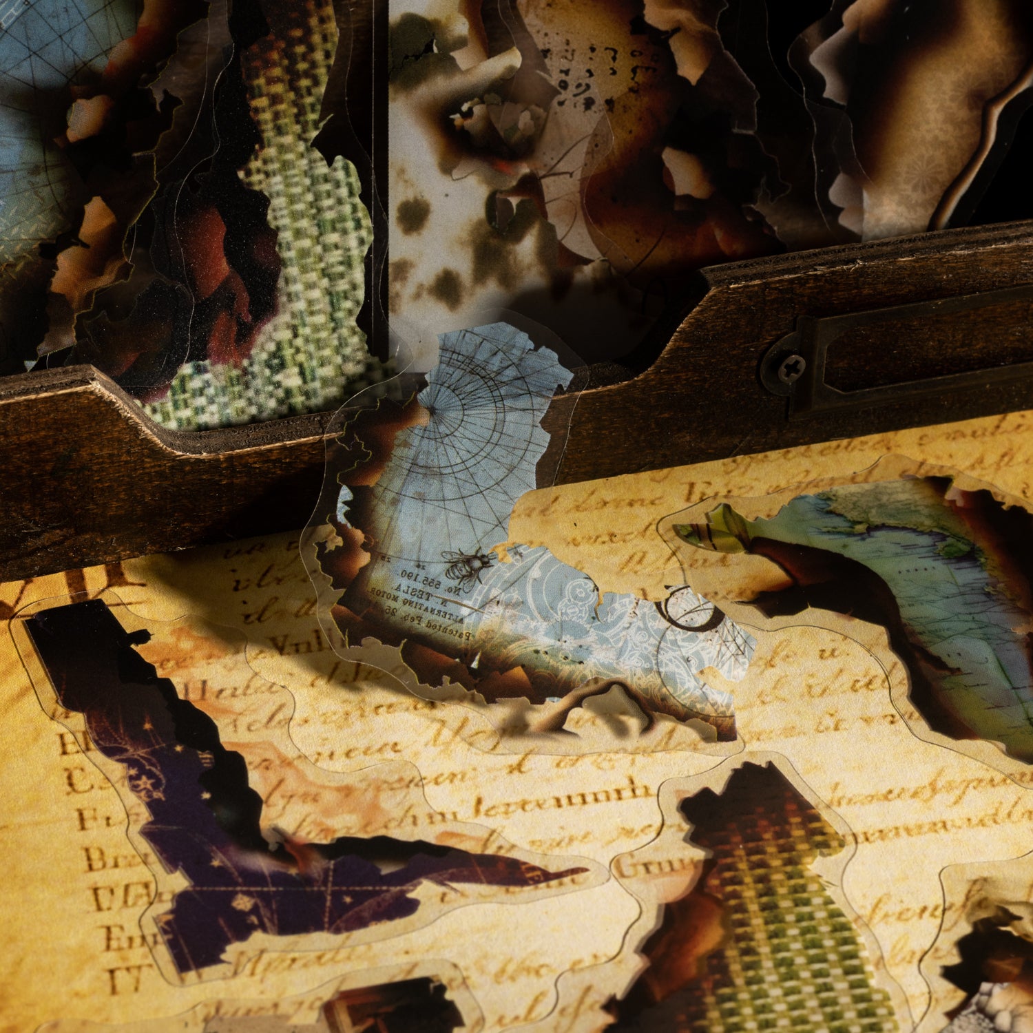 0602 Burnt remains of paperk PET sticker -20Pcs each pack