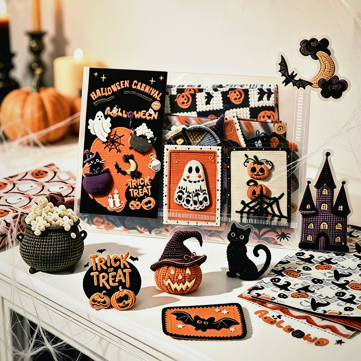 Halloween Carnival Sticker Pack (PET & Paper) -100Pcs each pack