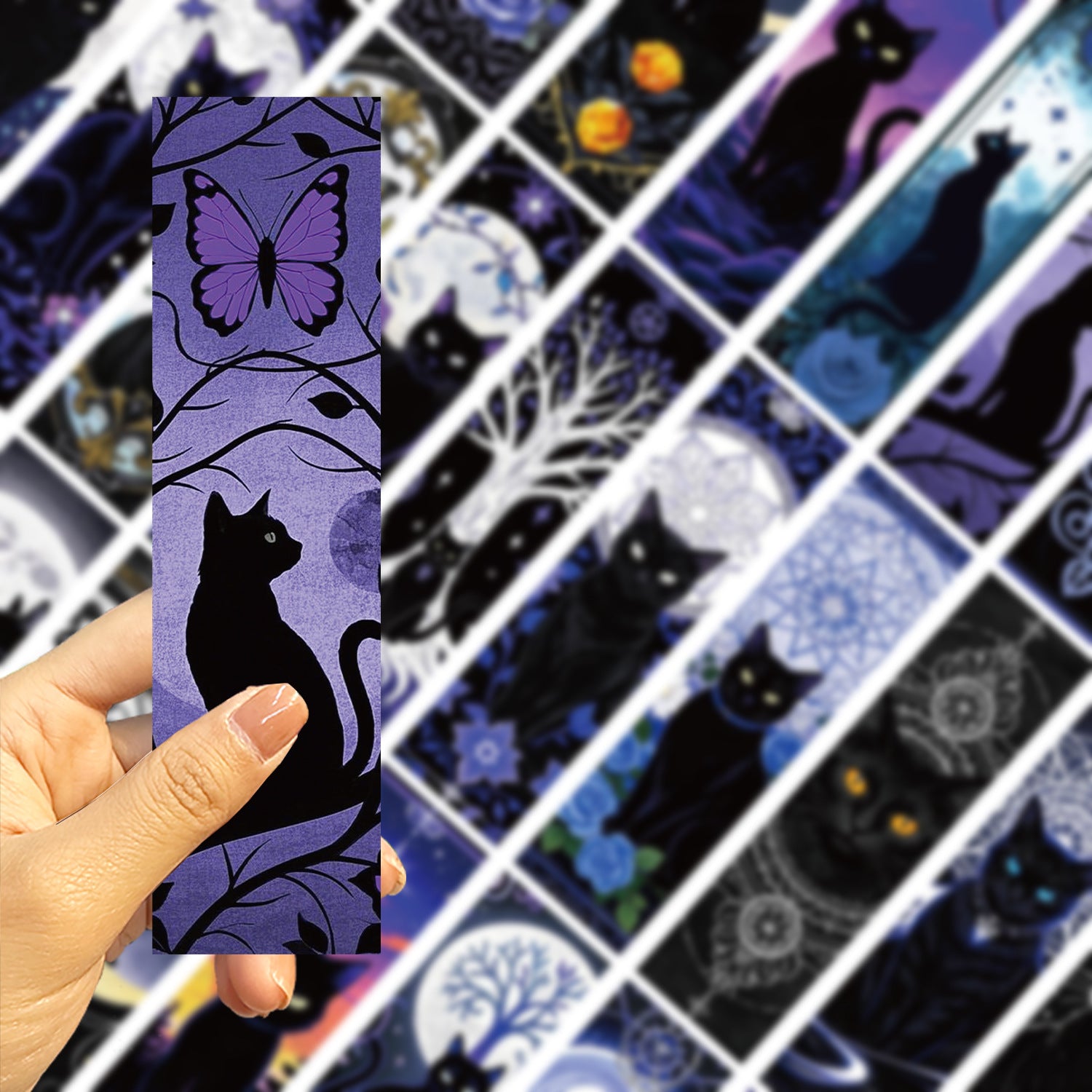 Gothic black cats bookmark 30pcs