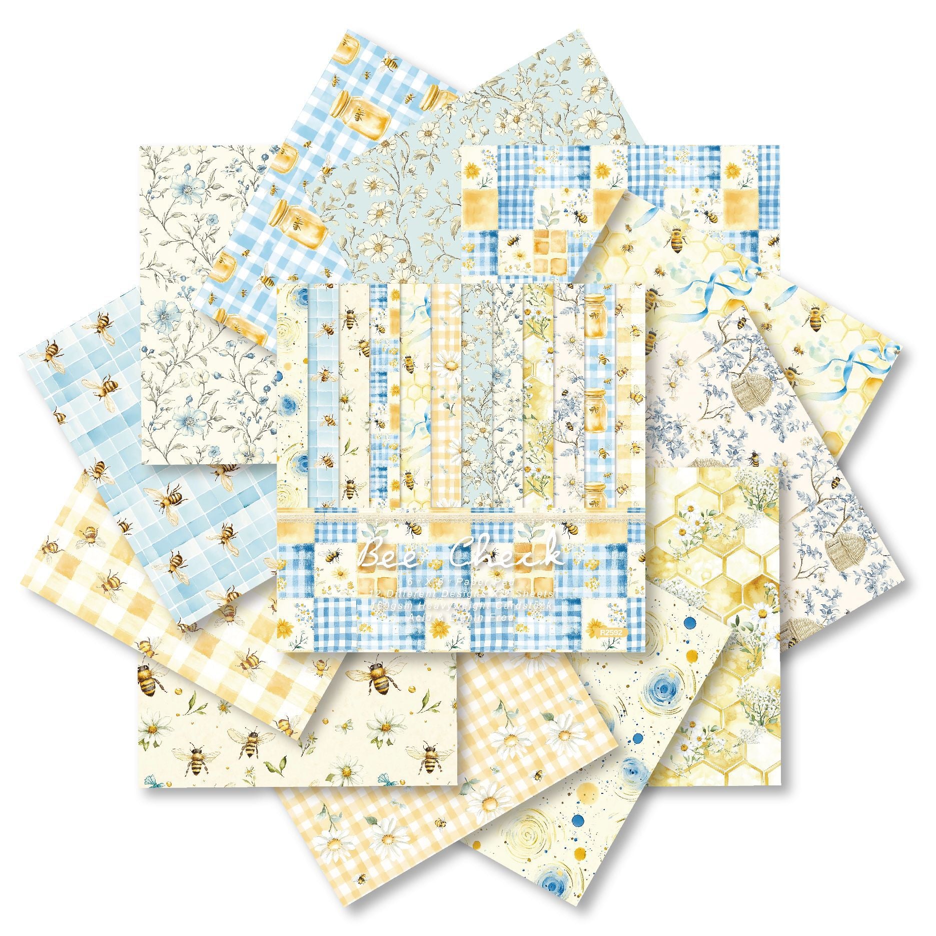 Bee background paper R2592 -24Pcs each pack