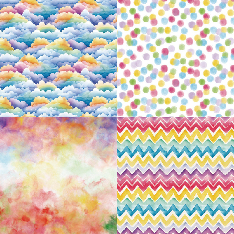 0620 Rainbow Clouds Background Paper R2405 -24Pcs each pack