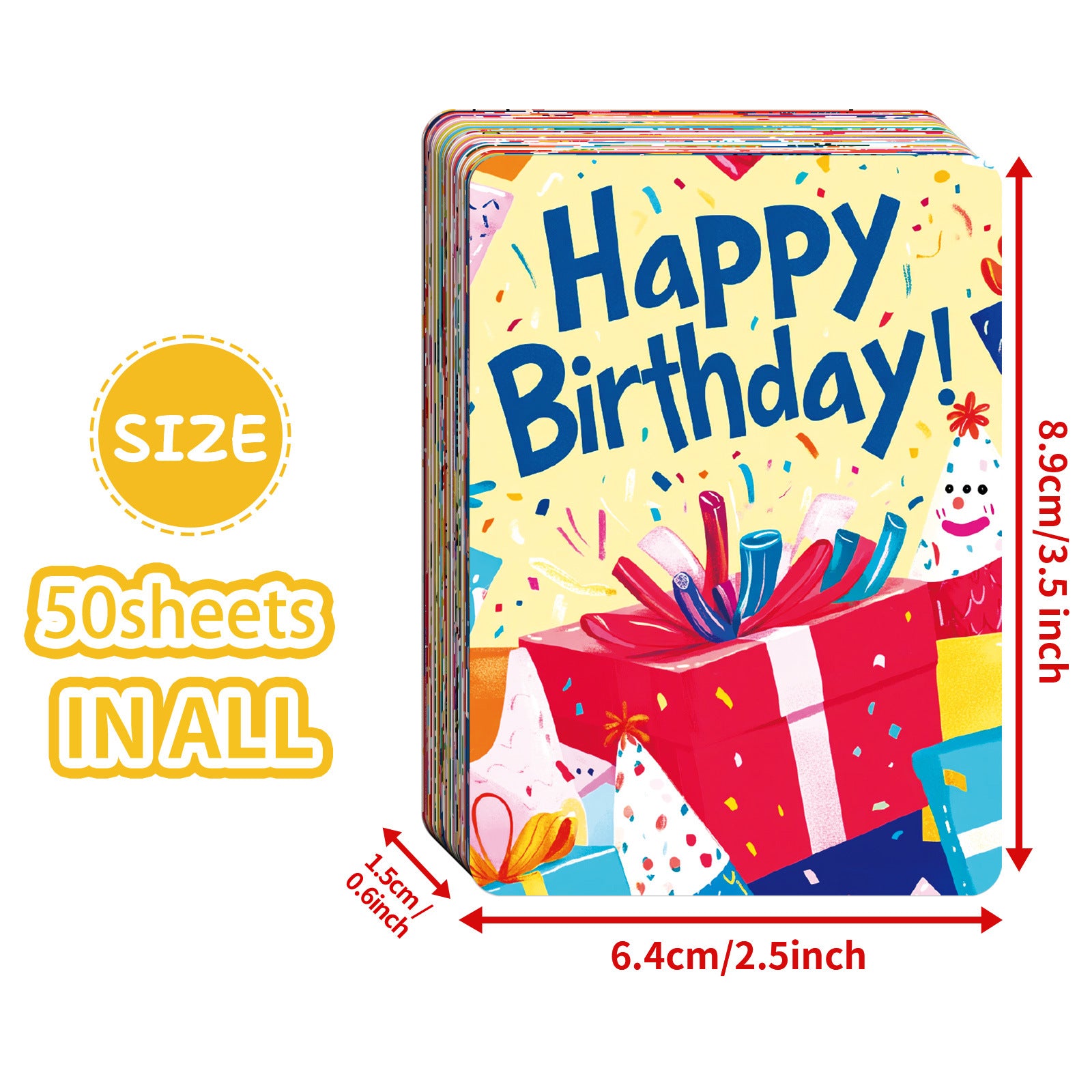 0621 Birthday wishes ATC card 50pcs 2.5*3.5 inch