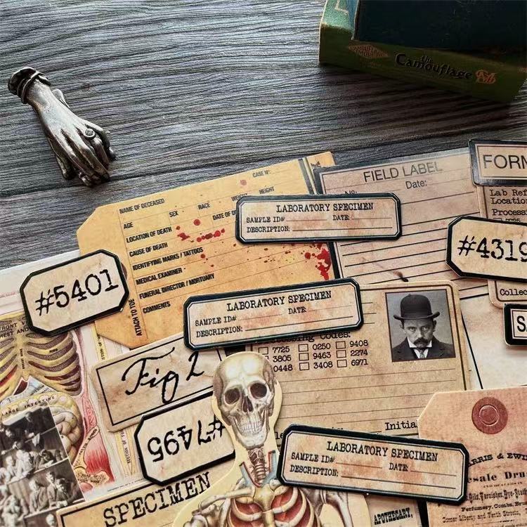 0618 Dark human anatomy card stock paper -43Pcs each pack