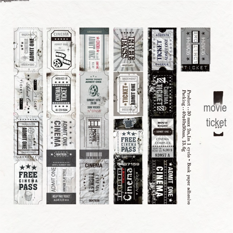 0917 Vintage ticket tape -3cm*2m