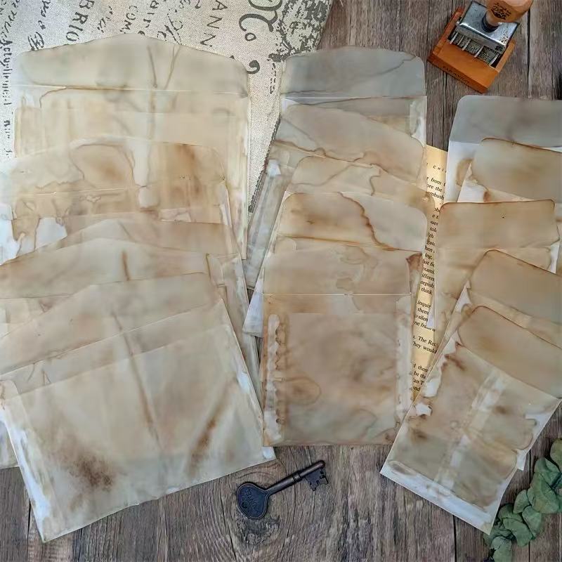 Hand-dyed Vellum Paper Envelopes -5Pcs each pack