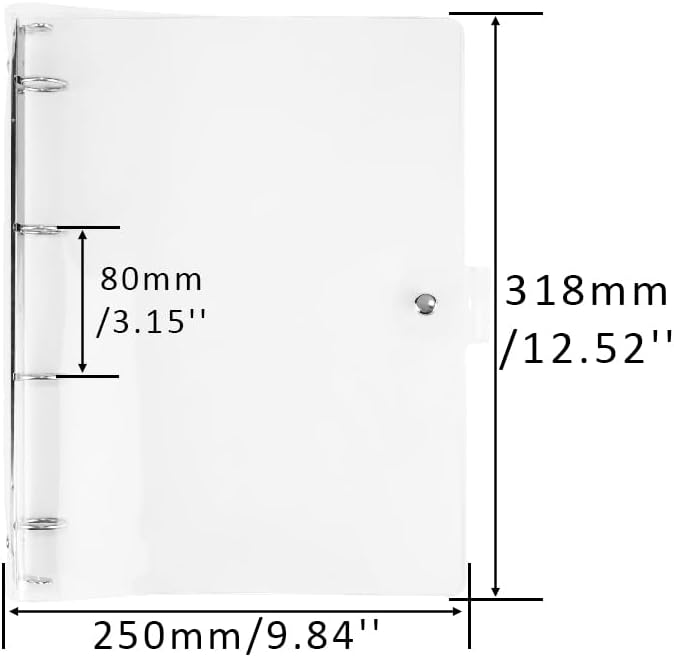 0621 Clear A4 Binder Soft PVC 4-Ring Refillable *not contain insert pages