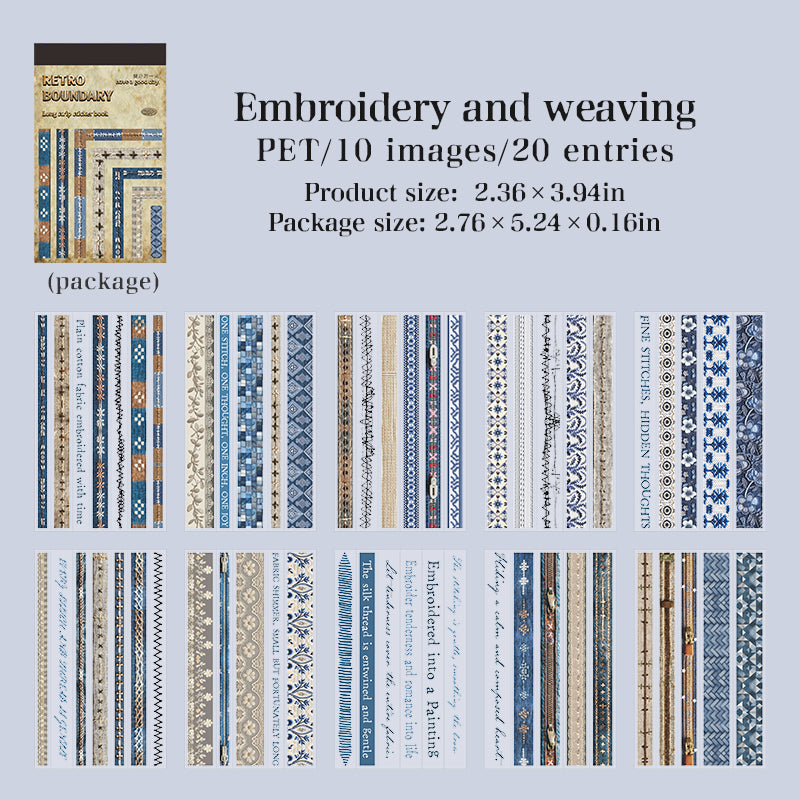 Vintage Boundary PET sticker Book -20Pcs each pack