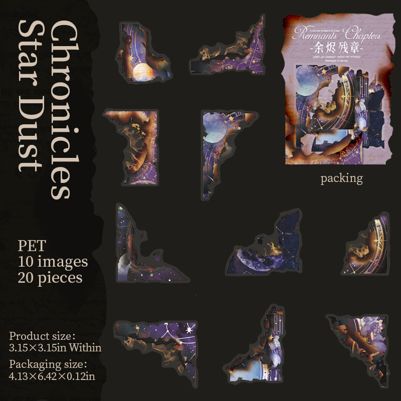 Burnt remains of paperk PET sticker -20Pcs each pack