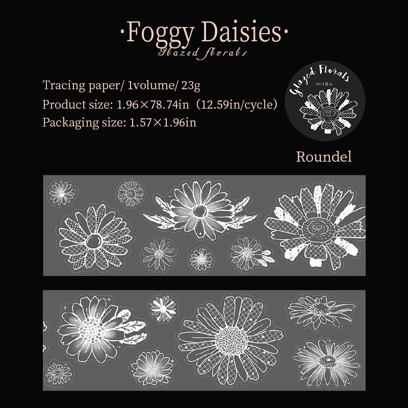 Glazed Floral Vellum paper Tape (5cm x 2m)