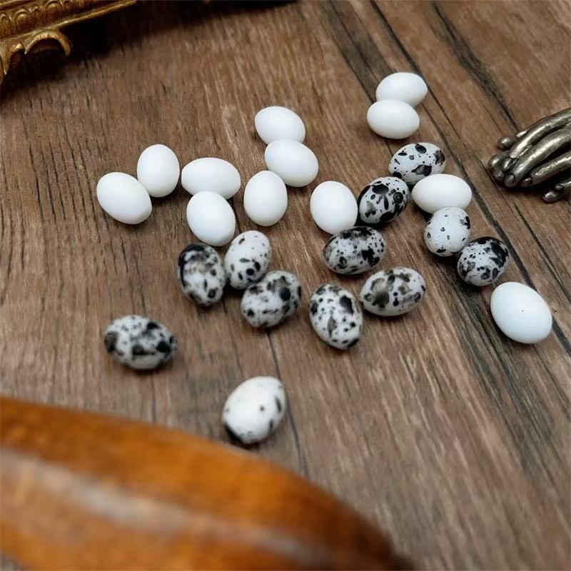 Vintage Mini Spotted Eggs, 24 Pieces (12 White & 12 Spotted)