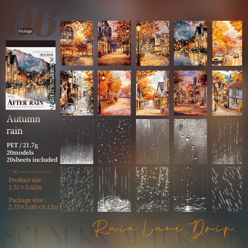 After the rain PET Sticker Book -20Pcs each pack