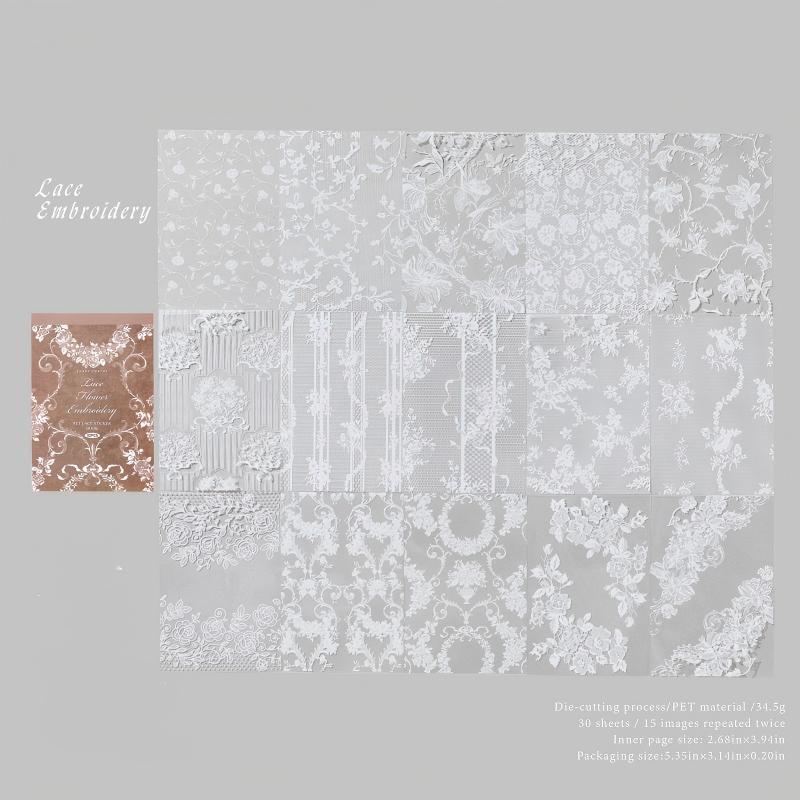 Lace PET sticker book -30Pcs each pack