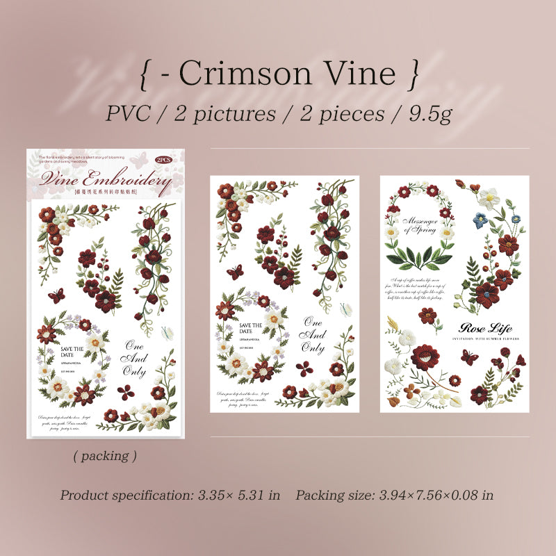 Flowers transfer, rub on sticker -2Pcs each pack
