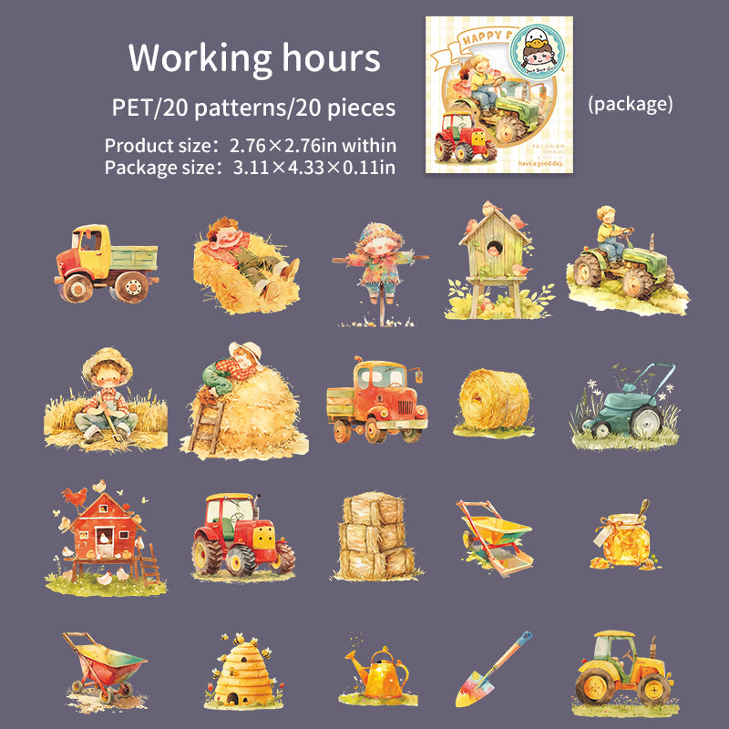 0417 Happy Little Farm Series Sticker -20Pcs each pack
