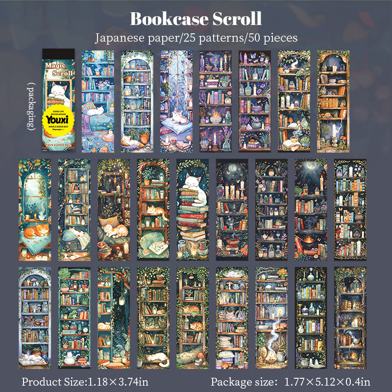 Magic Scroll Washi Sticker book -50Pcs each pack