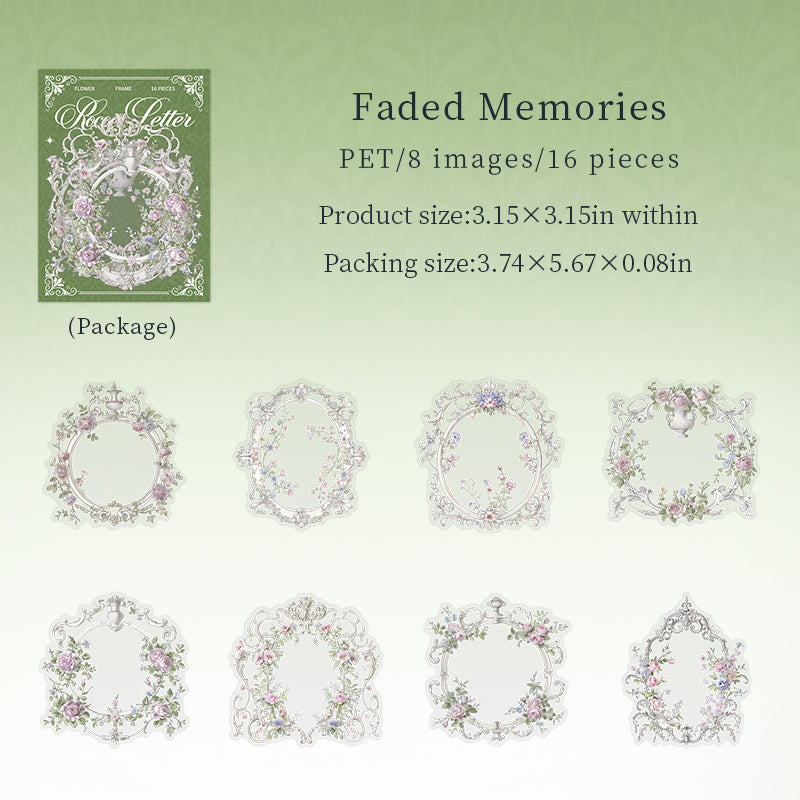 Rococo Letter PET Stickers -16Pcs each pack