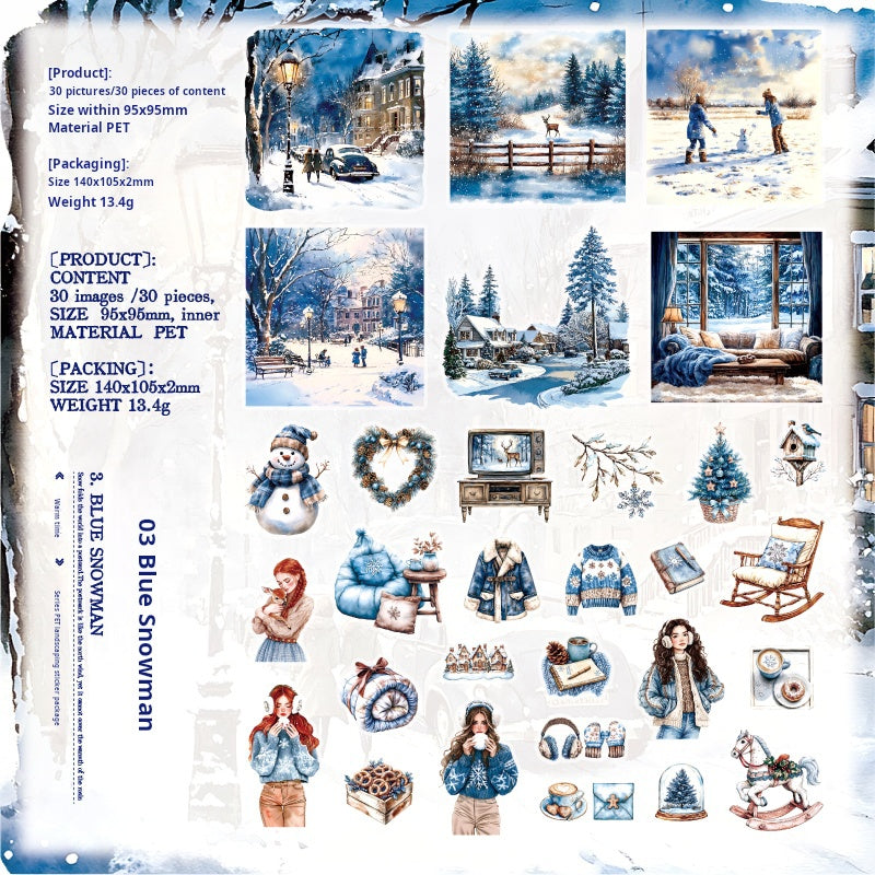 260102 Winter day PET sticker -30Pcs each pack