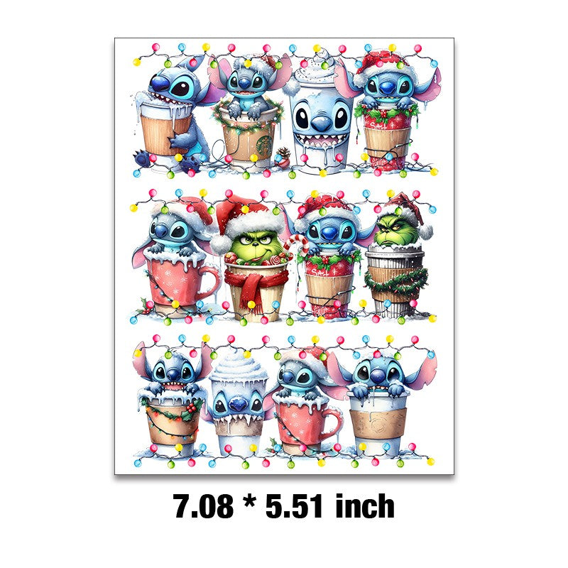 E-33- Stitch Embossed sticker 1 Pcs