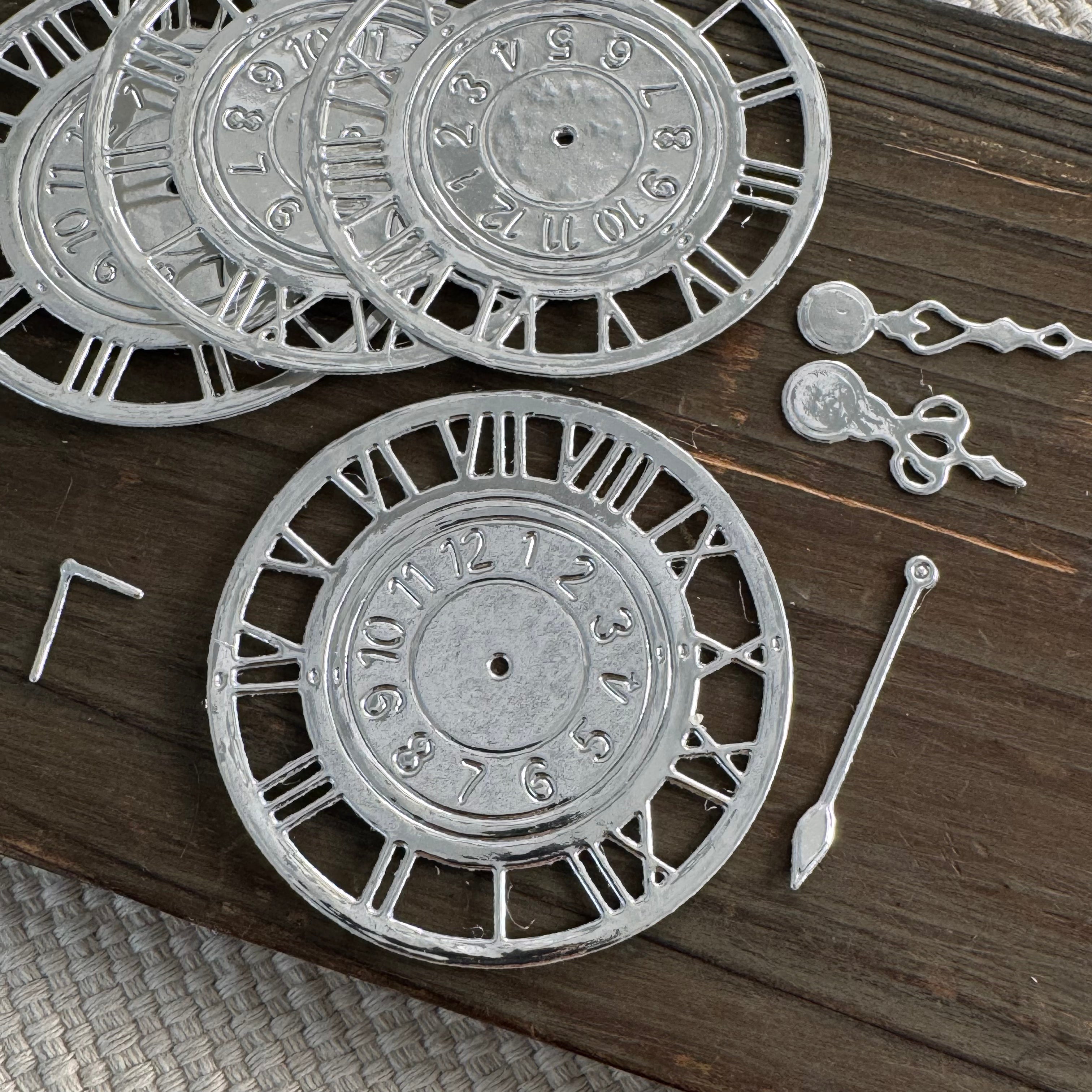 Handmade Clock Die cut Paper (6.1 × 6.1 cm) -4 clocks each pack