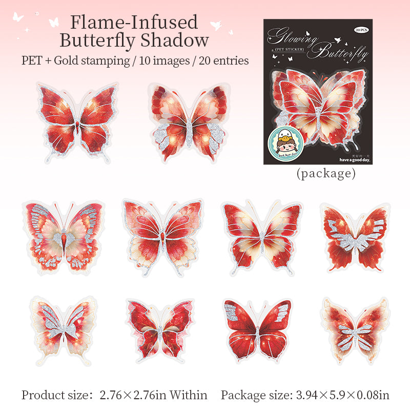 Butterfly PET Sticker -20Pcs each pack
