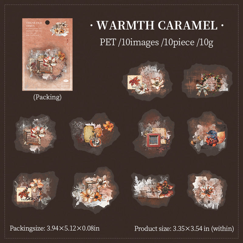 Vintage PET Sticker -10Pcs each pack